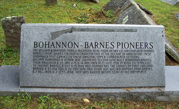 Bohannon-Barnes Pioneers marker